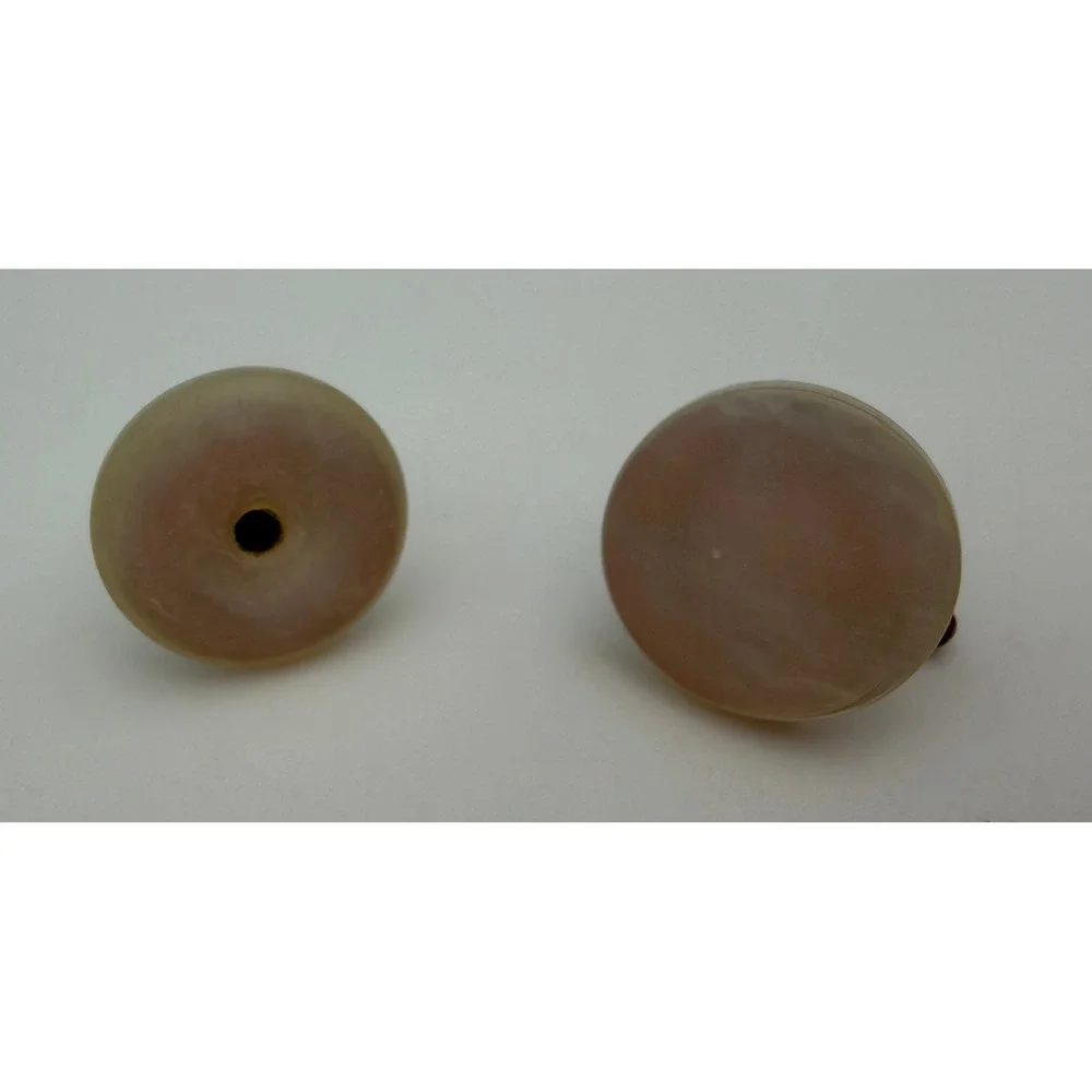 Vintage Mother of Pearl Cufflink and Shirt Stud Set Iridescent Round Q015